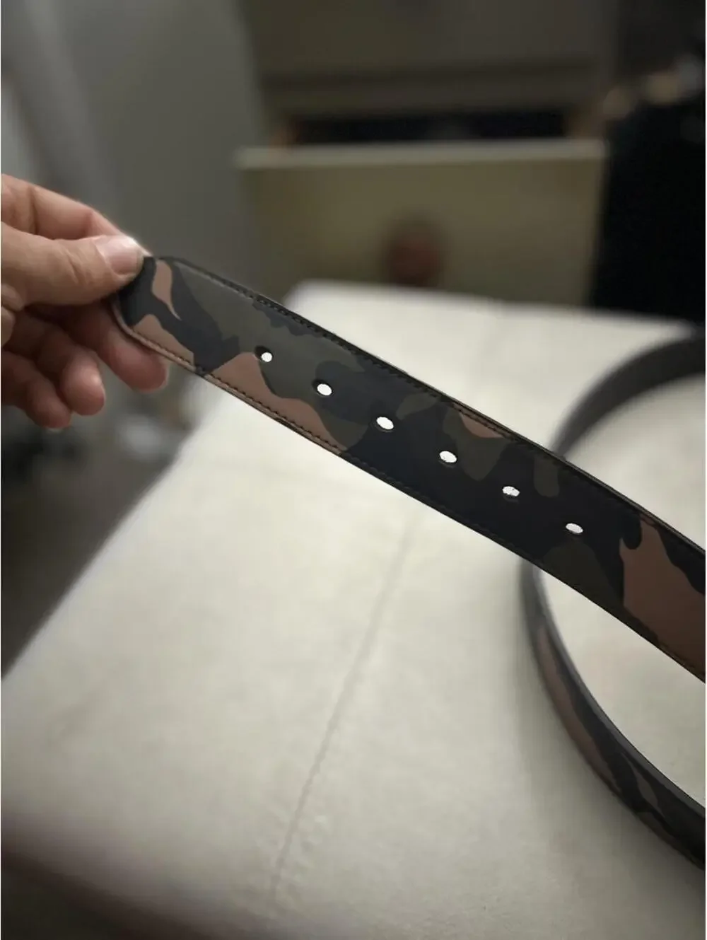 King Size Camouflage genuine leather belt in size 56/58